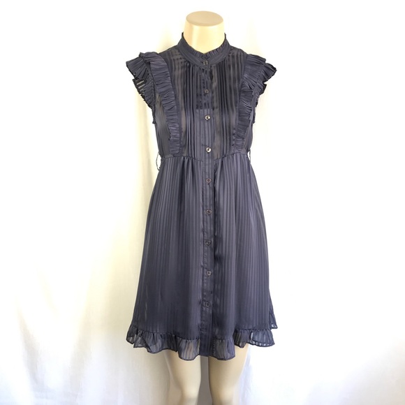 🚫SOLD🚫 NWOT 1940’s Style Navy Blue Sheer - Picture 2 of 16